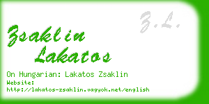 zsaklin lakatos business card